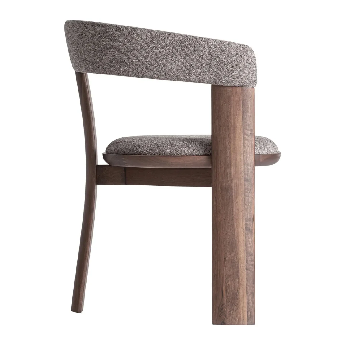 Silla tapizada topo con madera de fresno nogal Devillac - Imagen 4