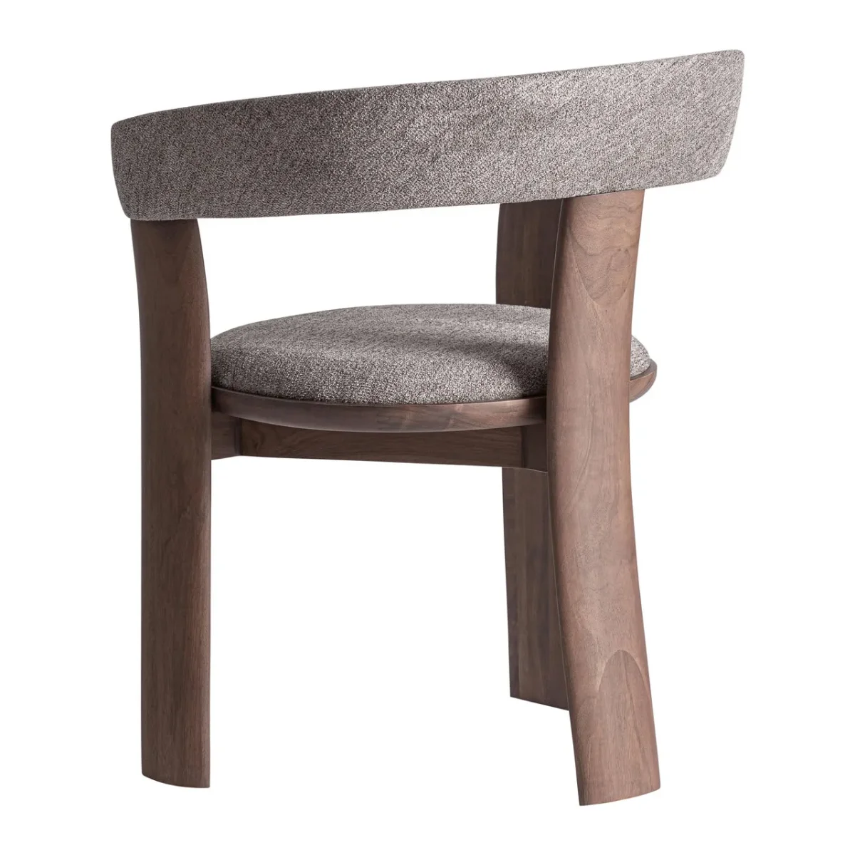 Silla tapizada topo con madera de fresno nogal Devillac - Imagen 5