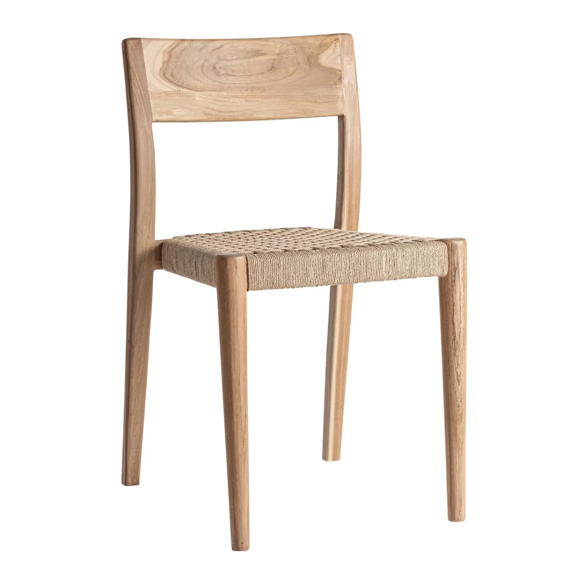 Silla de teca y fibra Caen