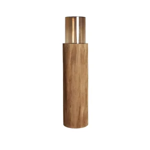 Portavela de madera de mango 28x28x120 cm Marsac