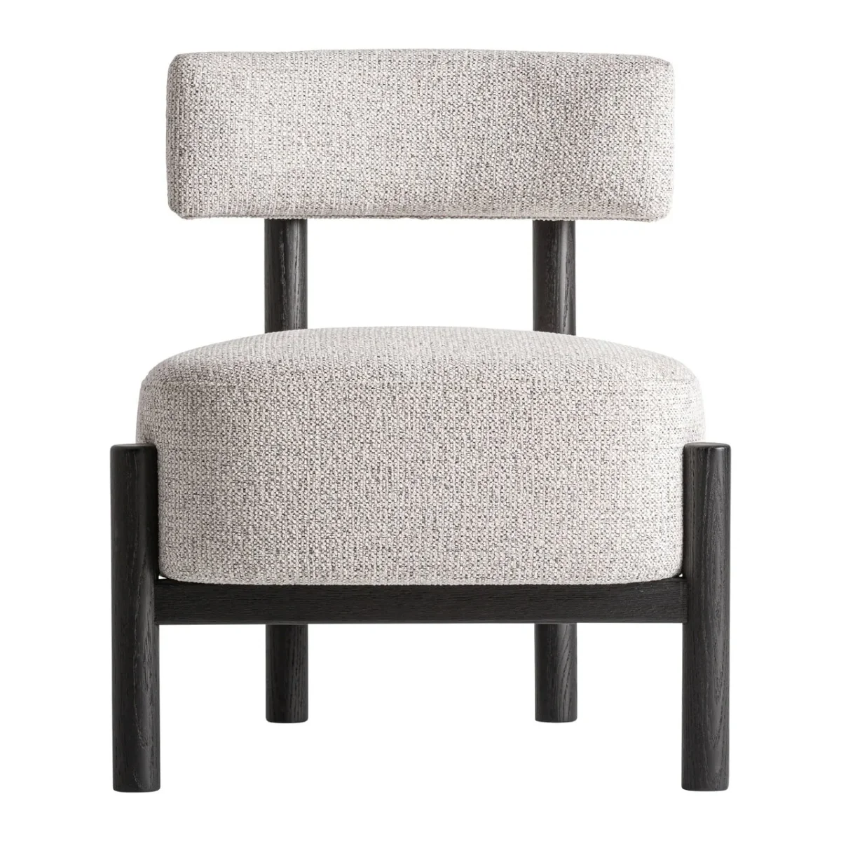 Sillón de madera de fresno negro con tapizado blanco roto Sindhu - Imagen 4