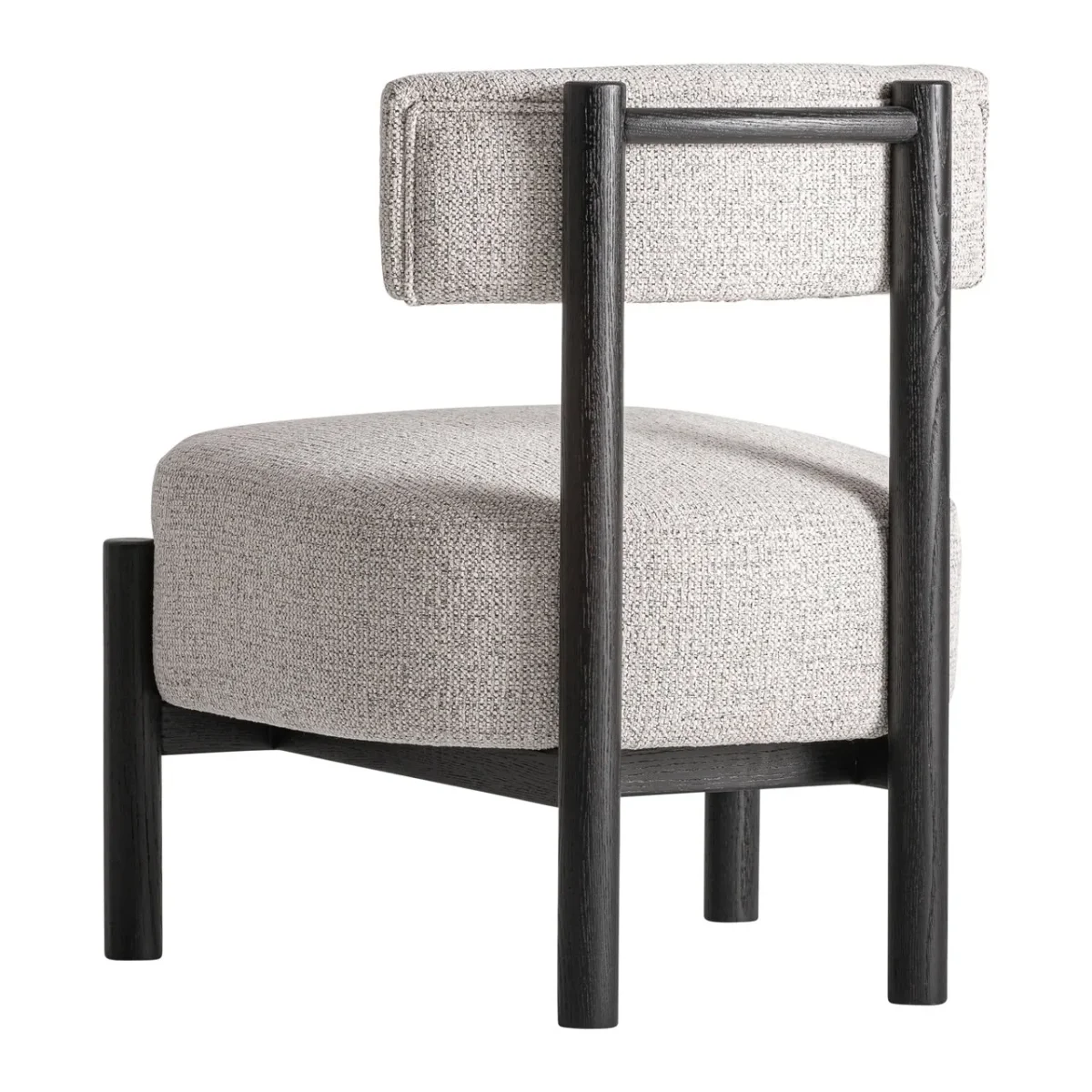 Sillón de madera de fresno negro con tapizado blanco roto Sindhu - Imagen 6