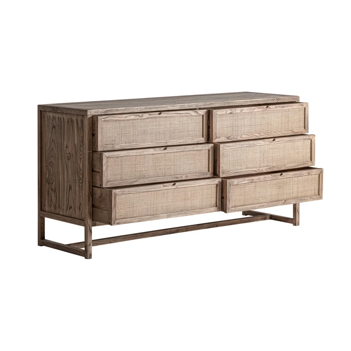 Cómoda de madera de olmo 159x50x80 cm Byremo - Imagen 4