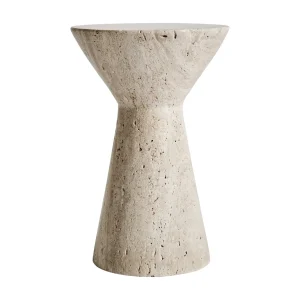 Mesa auxiliar de travertino crema 20×30 cm Motrus