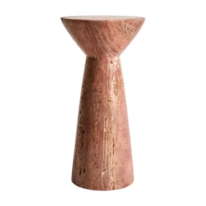 Mesa auxiliar de travertino rojo 20×41 cm Ludus