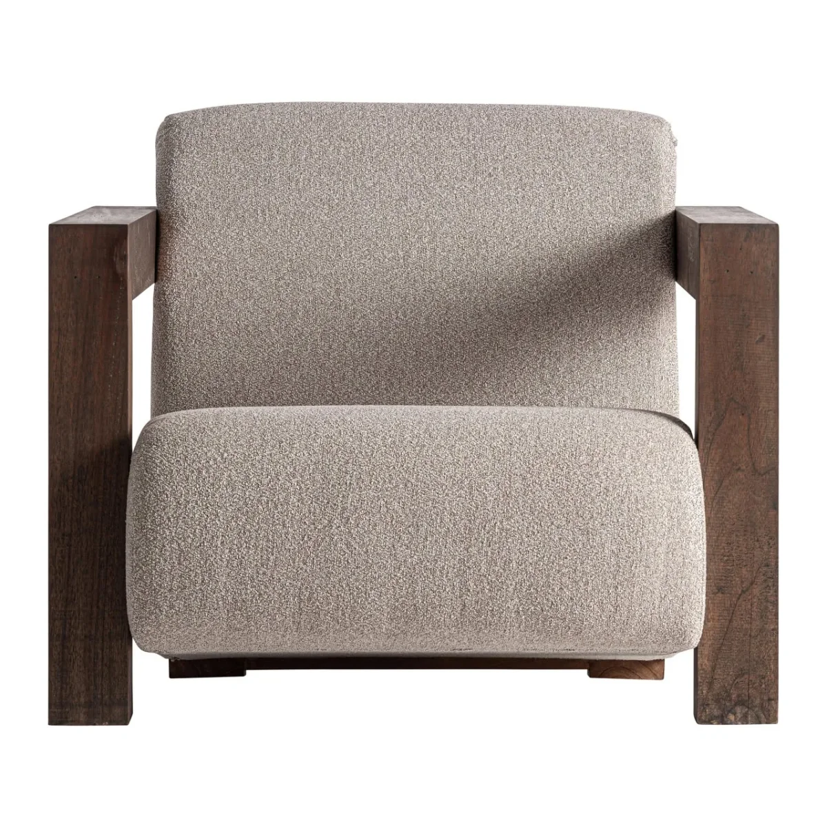Sillón de madera maciza en color crema Virazeil - Imagen 3