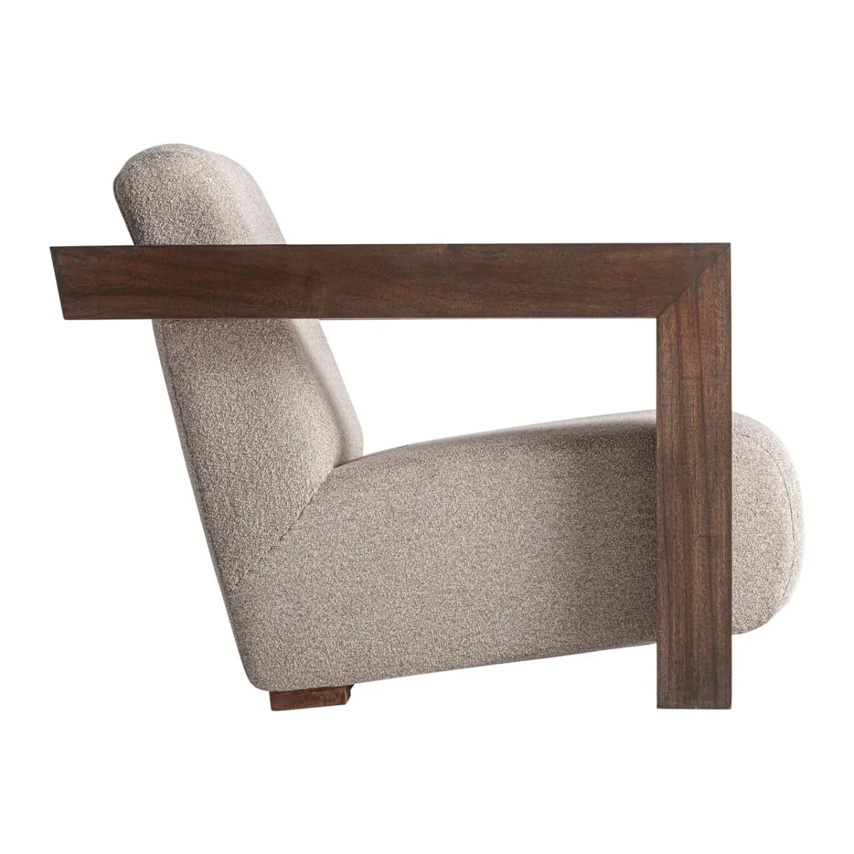 Sillón de madera maciza en color crema Virazeil - Imagen 4