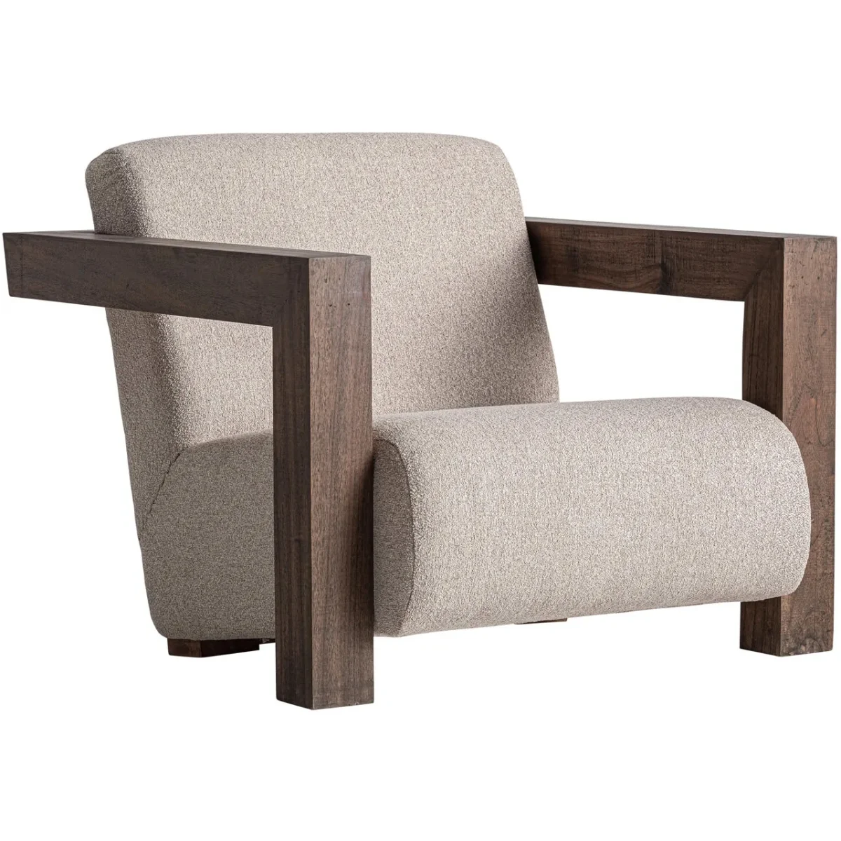 Sillón de madera maciza en color crema Virazeil - Imagen 2