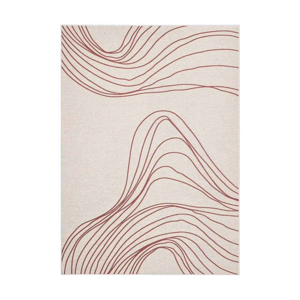Alfombra de viscosa beige y teja 345×235 cm Izel