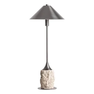 Lámpara de mesa de mármol blanco y latón Frangy
