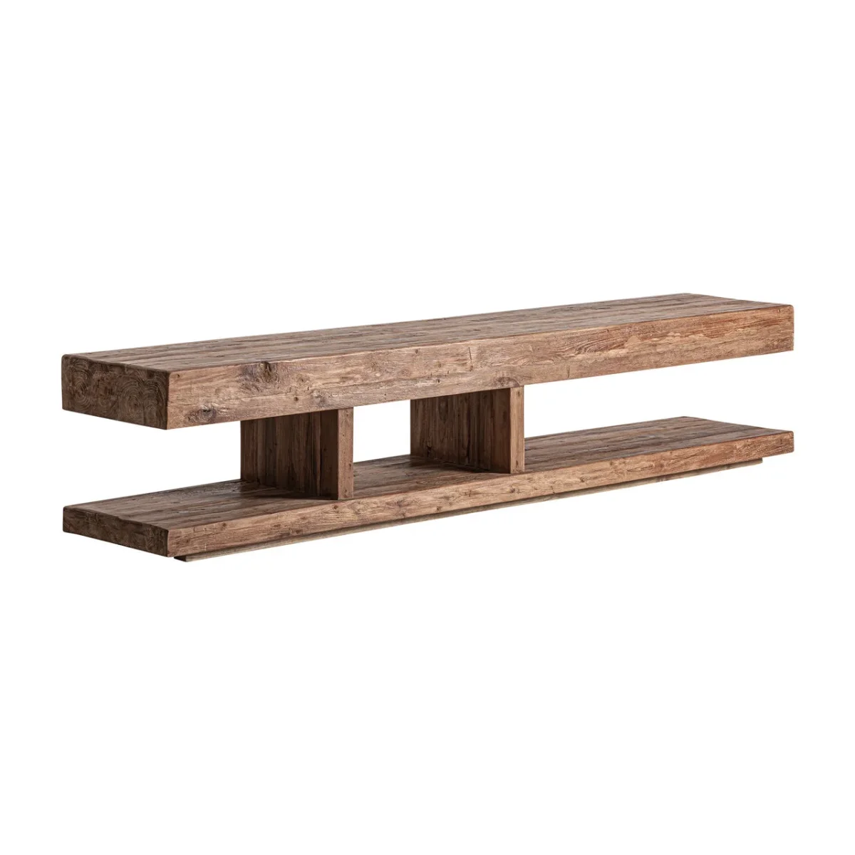 Mueble de TV de madera de teka reciclada 250×50 cm Sukt - Imagen 3