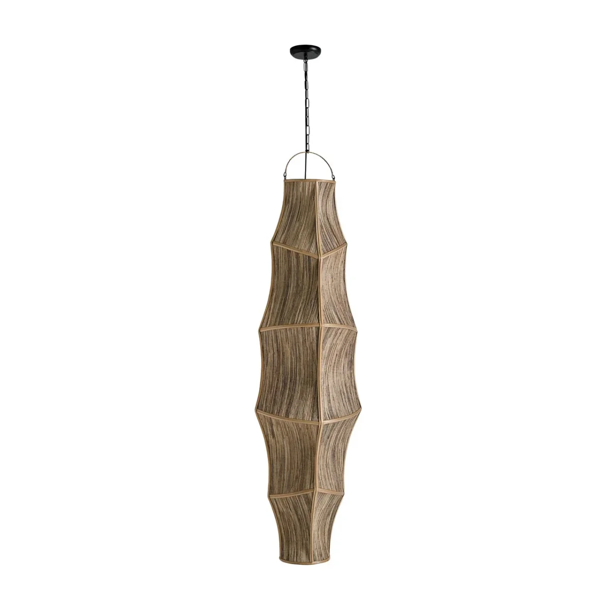 Lámpara colgante de fibra natural beige 40×150 cm Lauzun - Imagen 3
