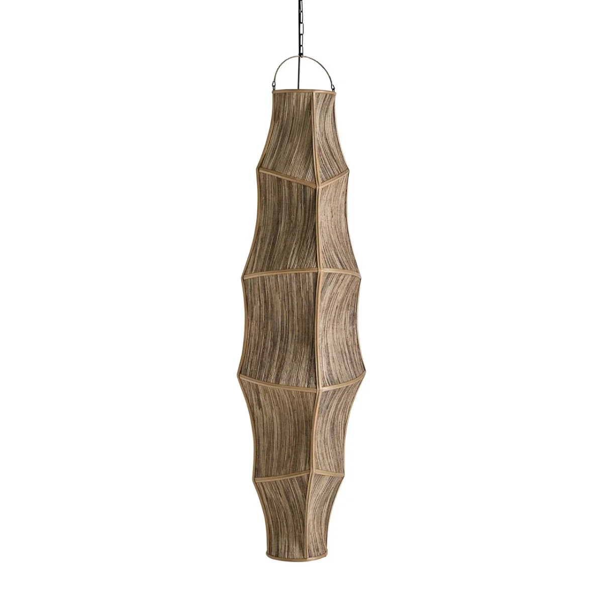 Lámpara colgante de fibra natural beige 40×150 cm Lauzun - Imagen 2