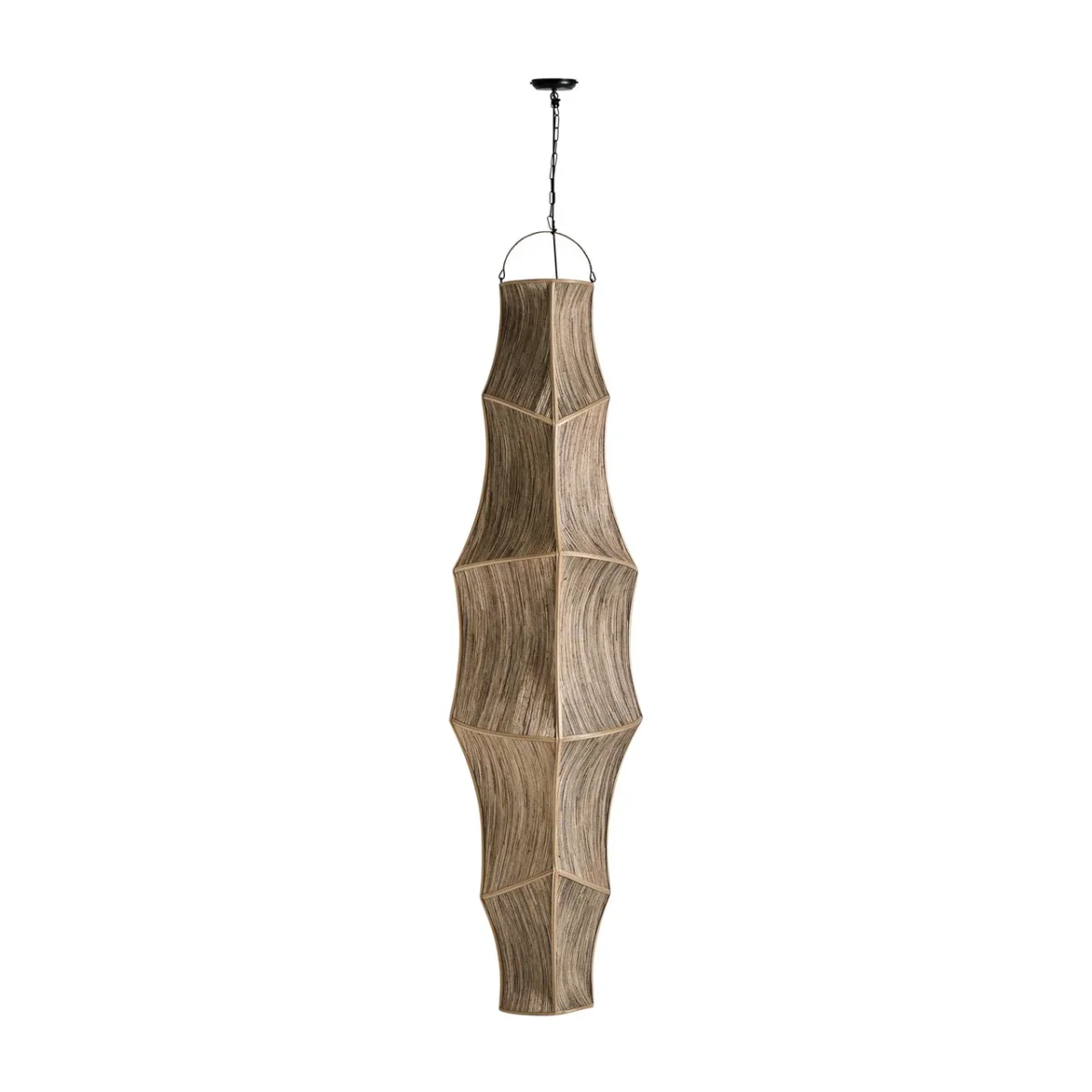 Lámpara colgante de fibra natural beige 50×200 cm Lauzun - Imagen 3