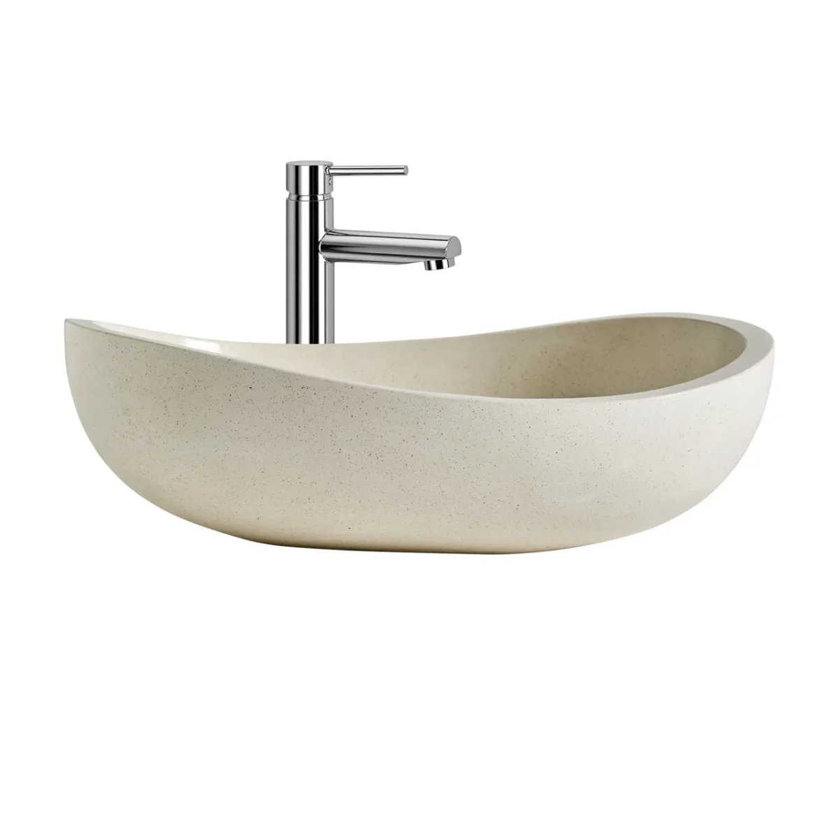 Lavabo sobre encimera de terrazo blanco 64×44 cm Lussac - Imagen 2