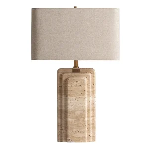 Lámpara de sobremesa de mármol marrón 42×66 cm Kandern