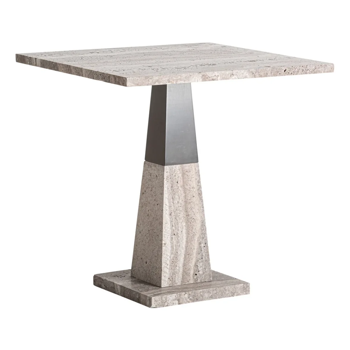 Mesa auxiliar de mármol y metal 60×62 cm Gozd - Imagen 3