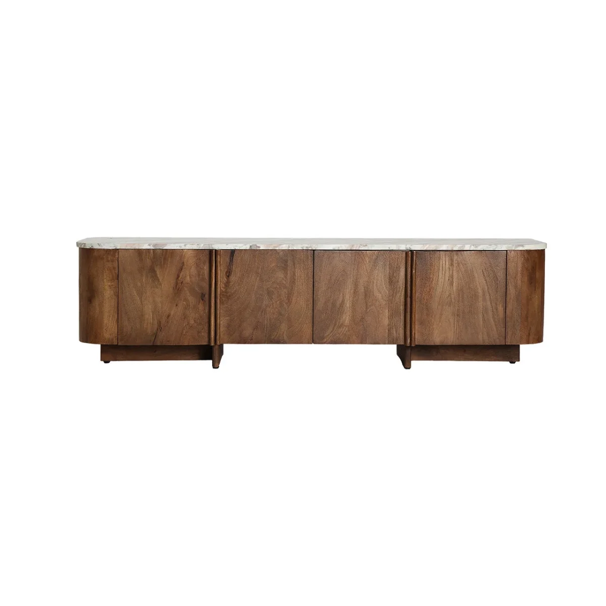 Mueble de TV de madera de mango y mármol 190×50 cm Droux - Imagen 2