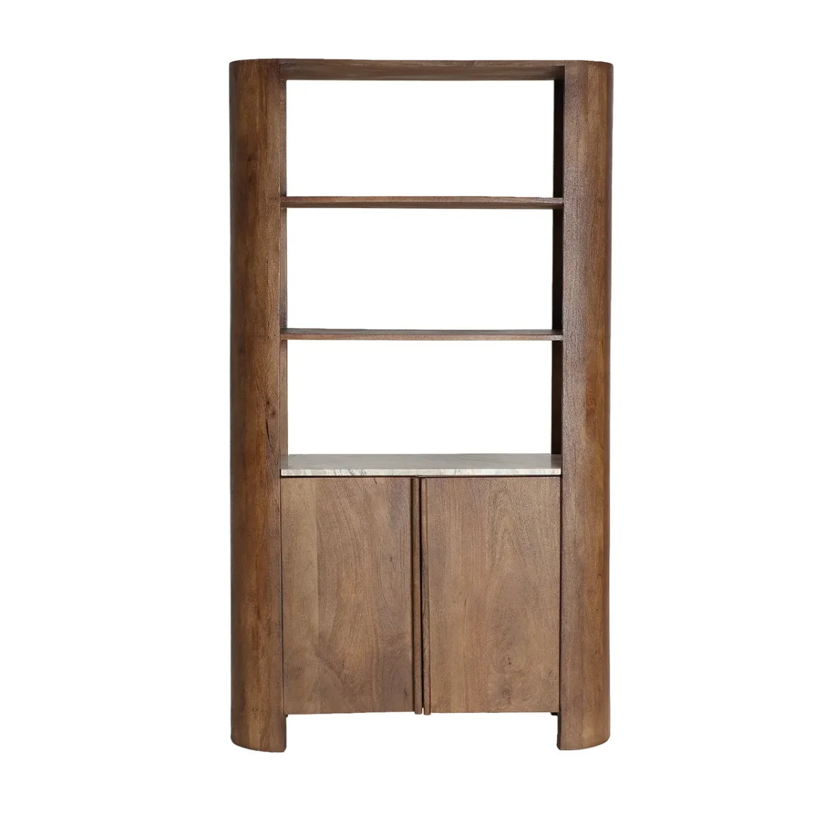 Estantería de madera de mango y mármol 100×175 cm Droux