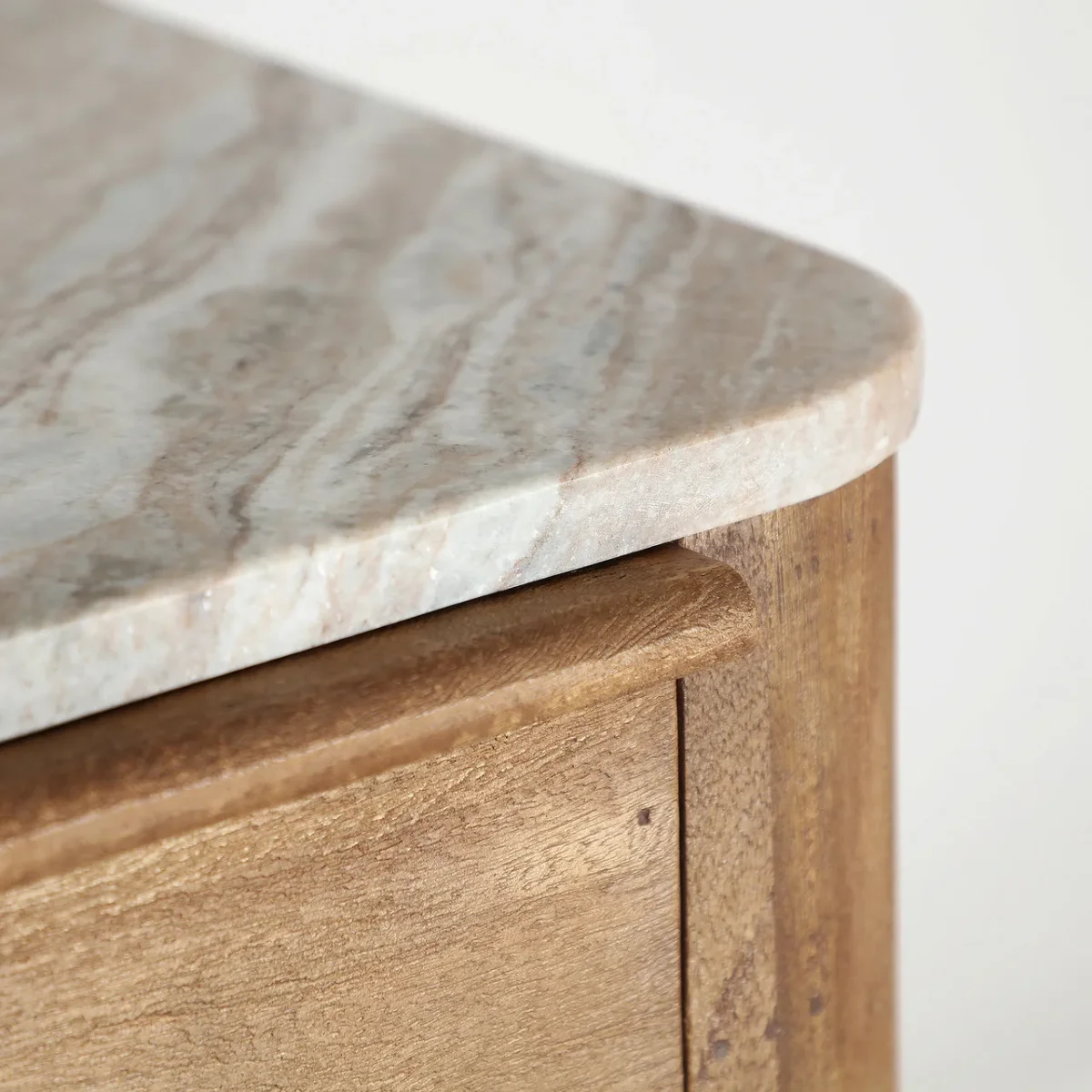 Cómoda de madera de mango y mármol 60×110 cm Droux - Imagen 5