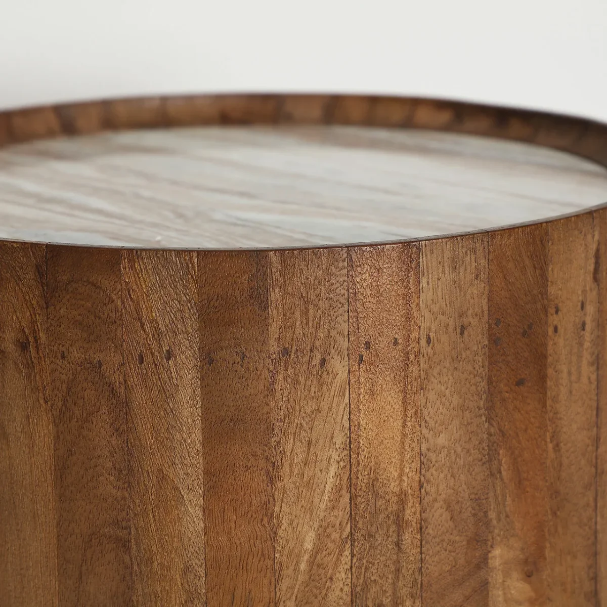 Mesa auxiliar de madera de mango y mármol 45×50 cm Droux - Imagen 6