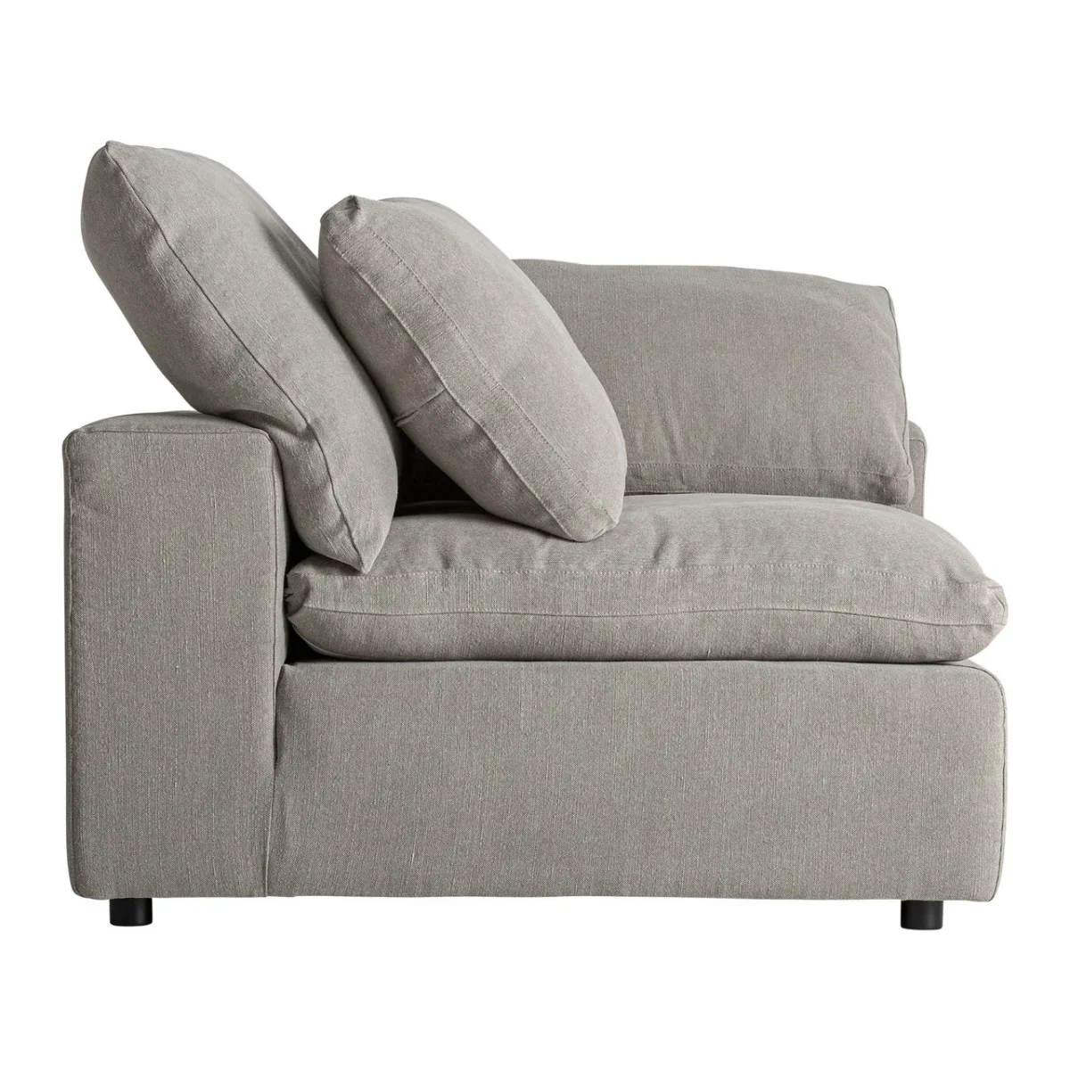 Módulo de sofá esquinero de lino gris 110×110 cm Benacy - Imagen 4