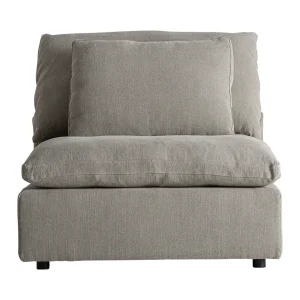 Módulo de sofá central de lino gris 100×110 cm Benacy