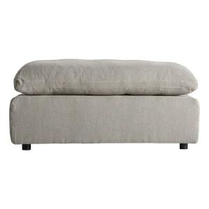 Módulo de sofá reposapiés de lino gris 112×80 cm Benacy