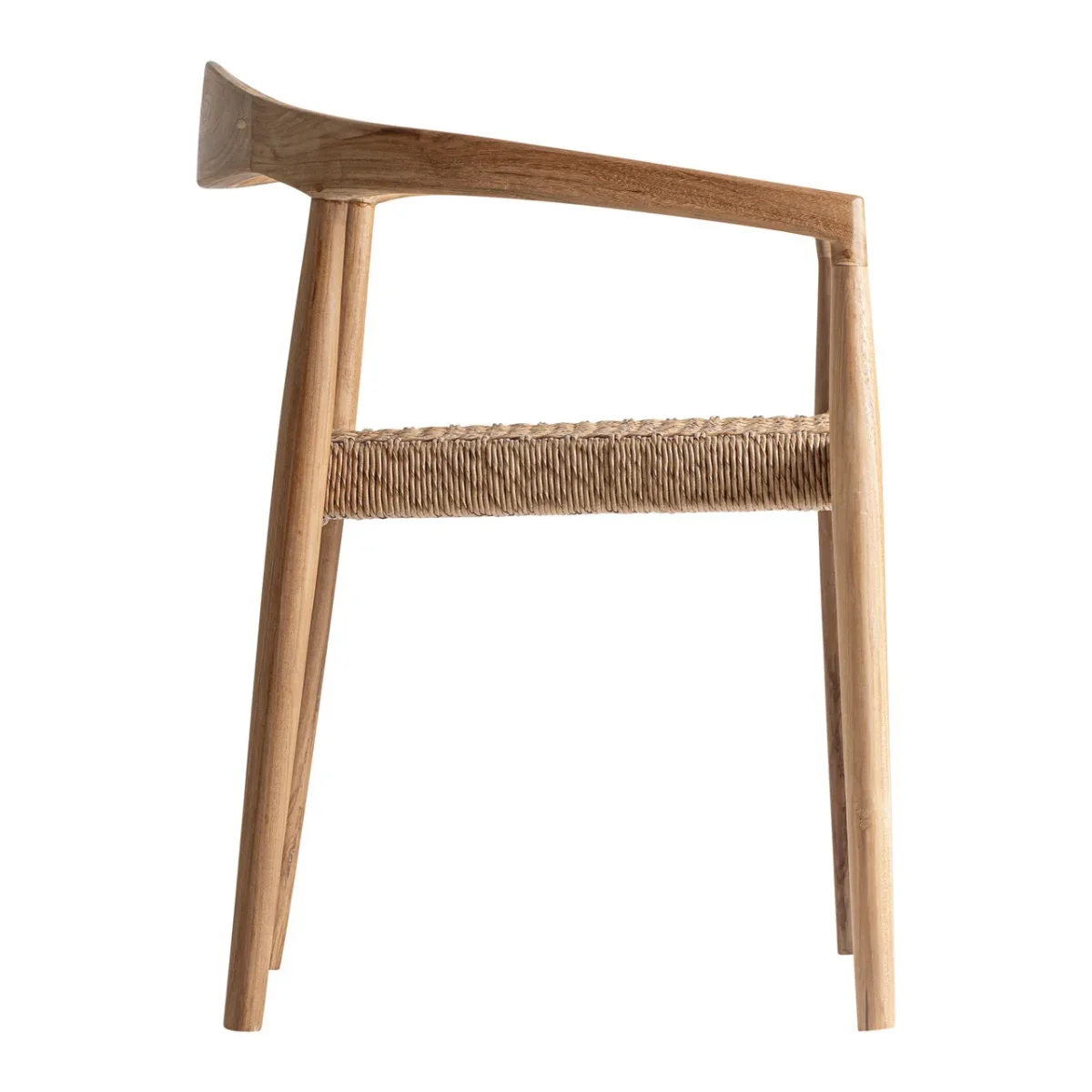 Butaca de madera de teca y cuerda para exterior Caen - Imagen 4
