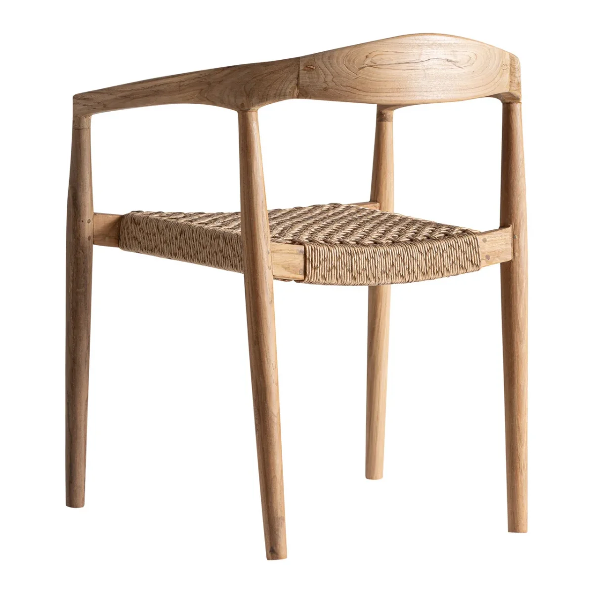 Butaca de madera de teca y cuerda para exterior Caen - Imagen 5