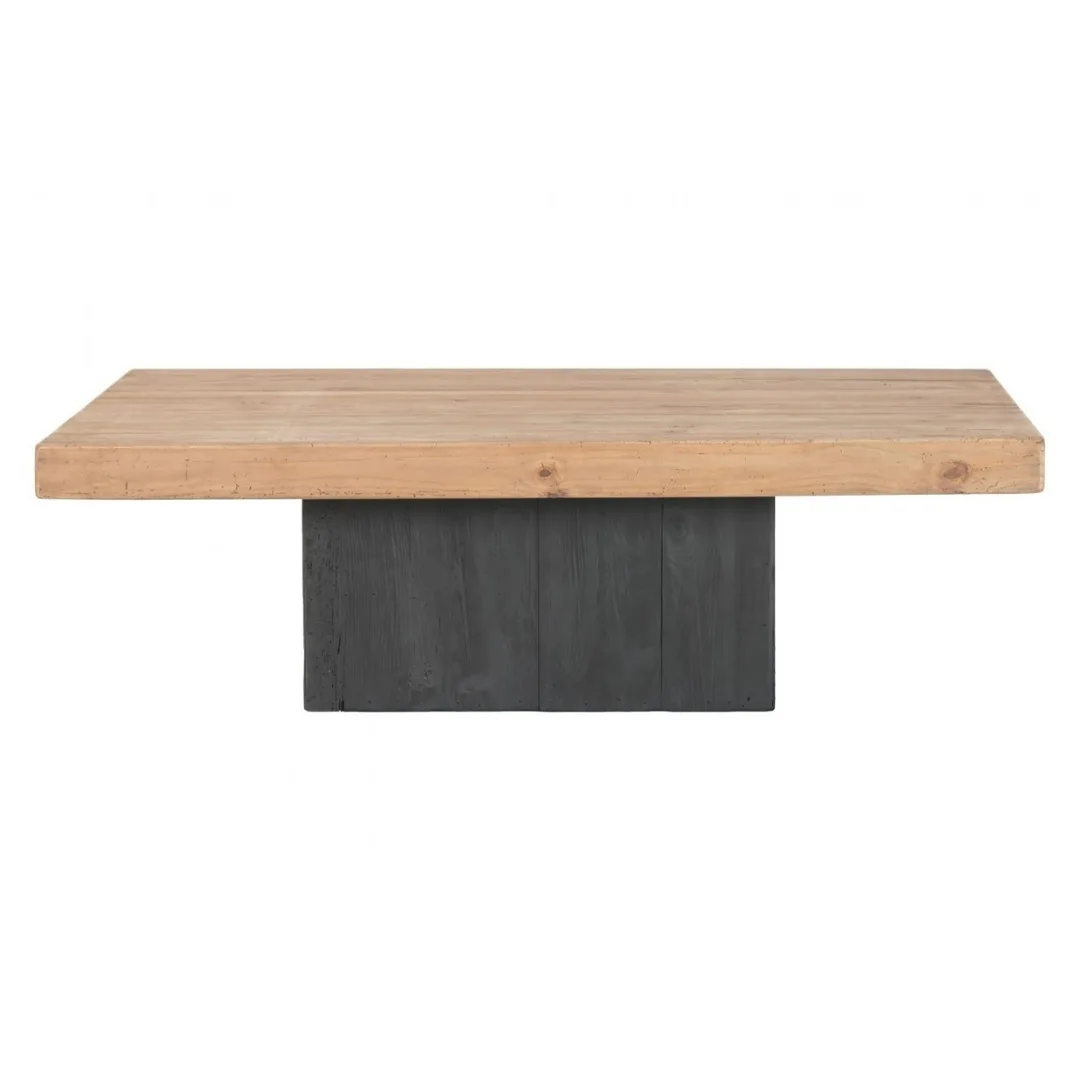 Mesa de centro negra y madera 135X70X40