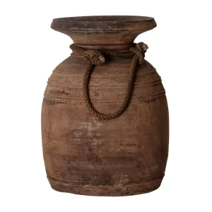 Jarrón étnico de madera de teca Zaulle