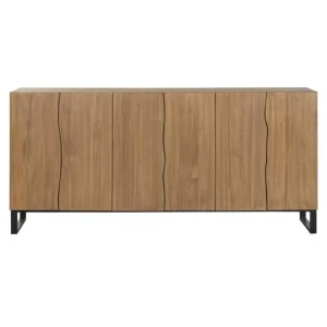 Aparador de teca maciza y metal 180 cm