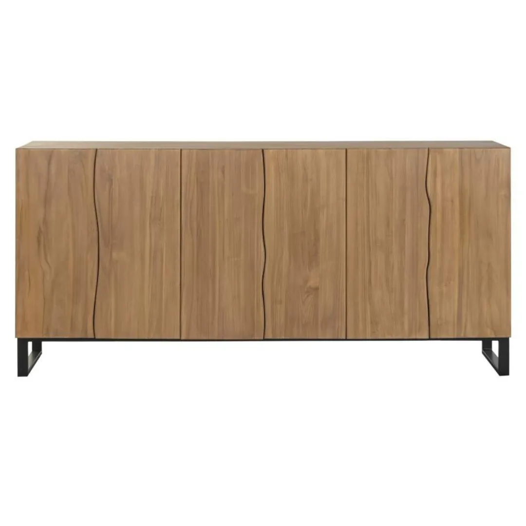 Aparador de teca maciza y metal 180 cm