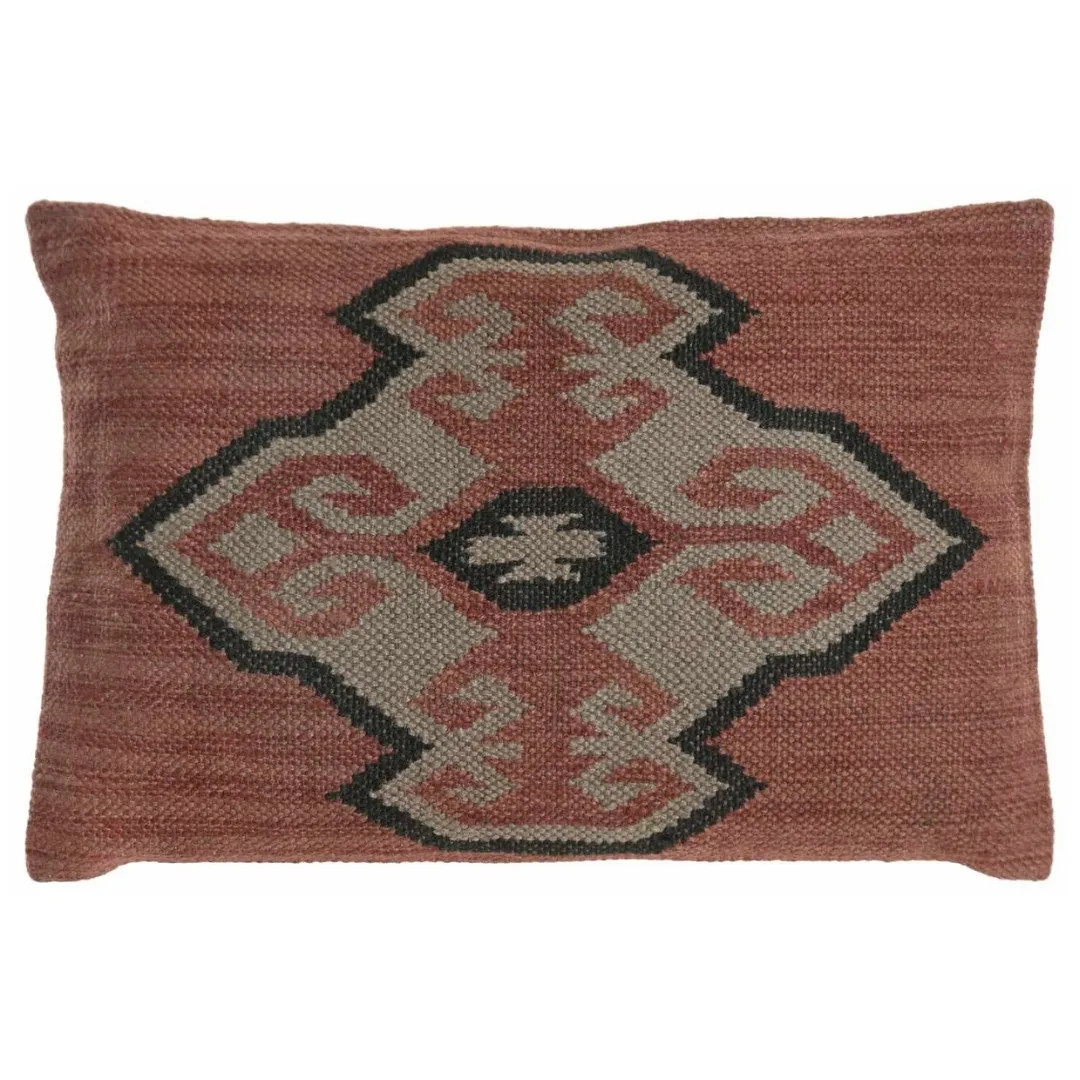 Cojín kilim de lana y yute rojo 40X60 - Imagen 2