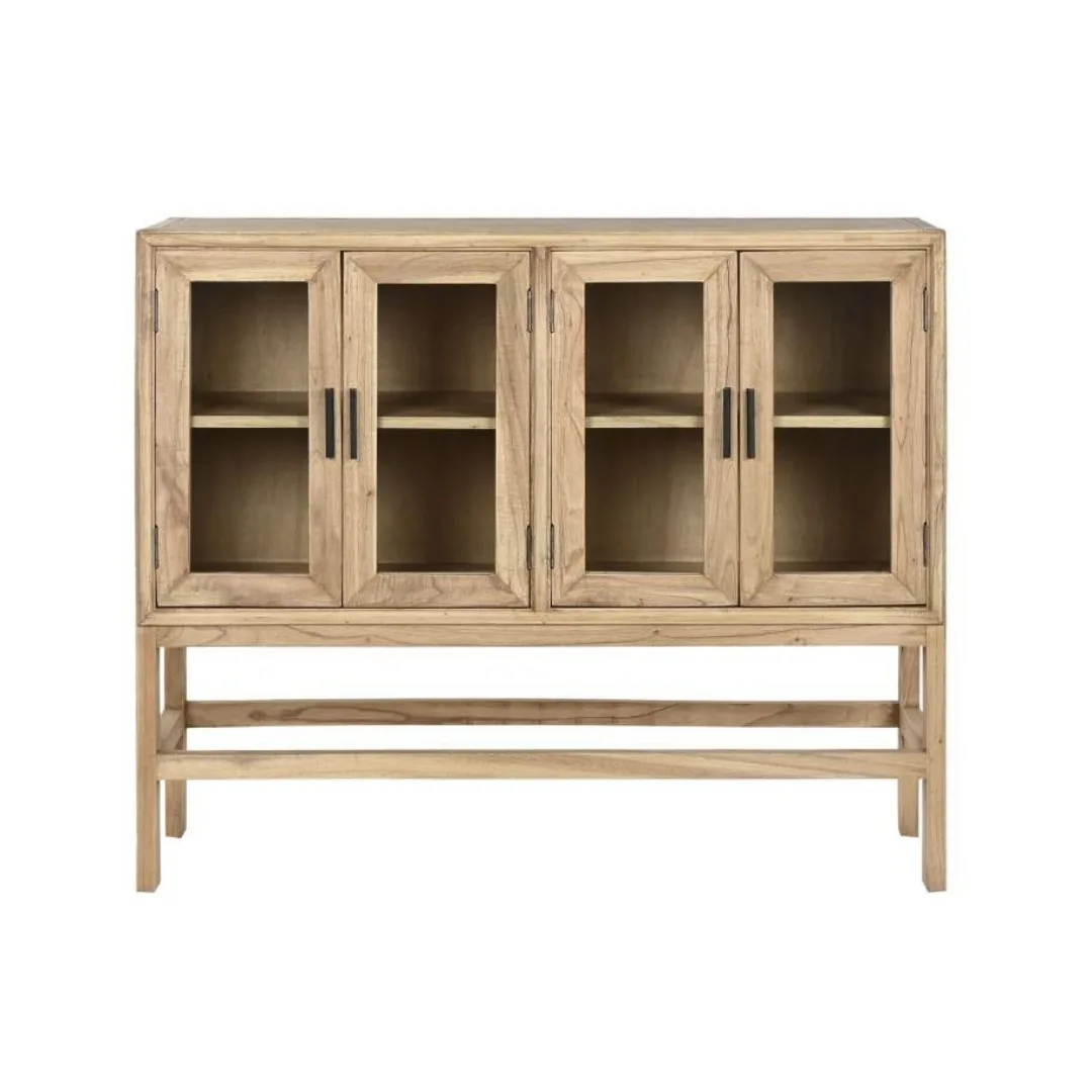 Buffet de madera mindi y cristal 120cm - Imagen 2