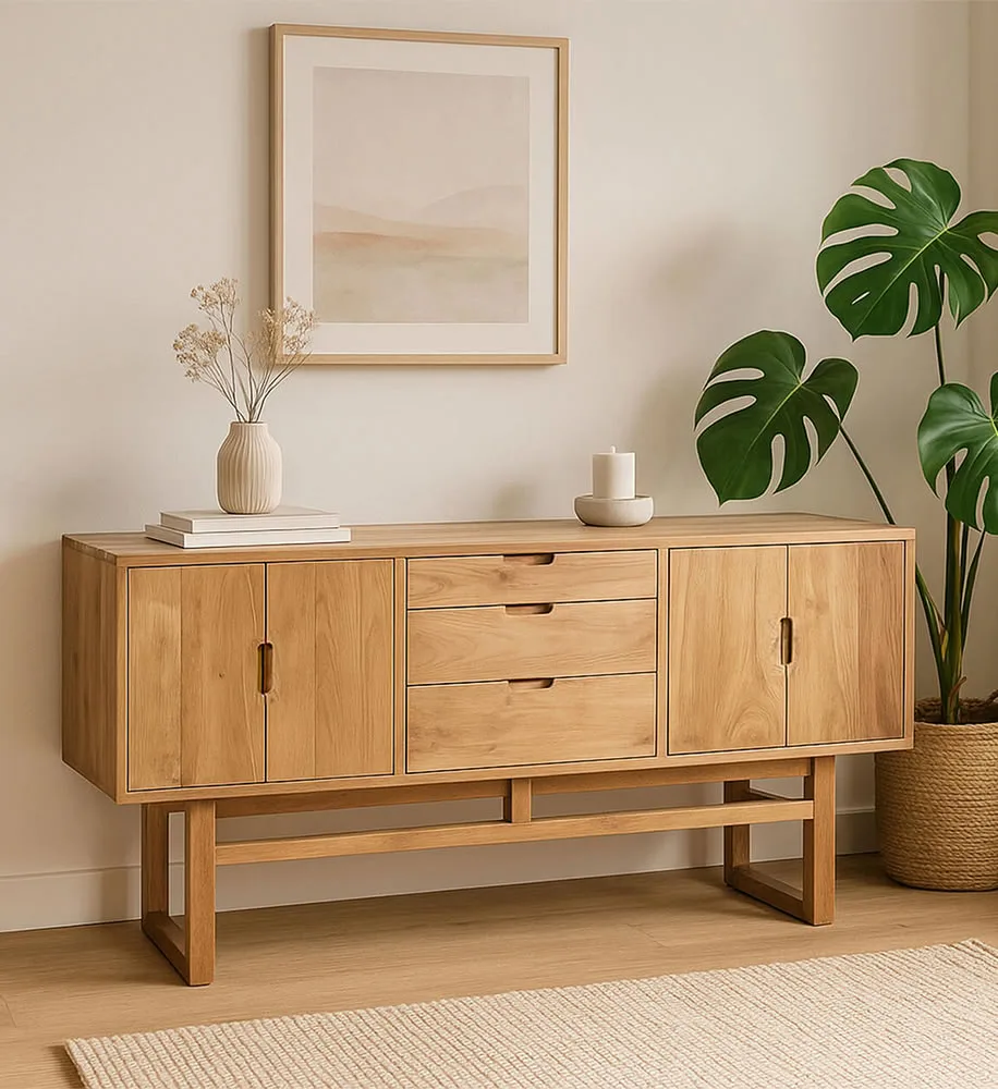 Aparador en madera de teca maciza tenerife 157cm - Imagen 6