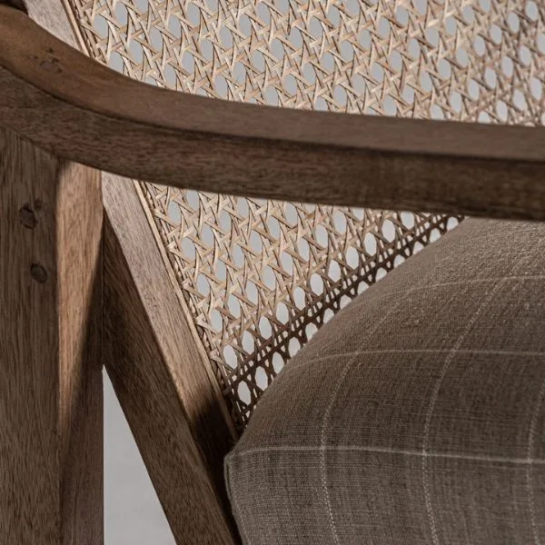 Sillón de madera de mango y ratán Valhey - Imagen 7