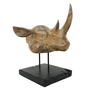 CABEZA RINOCERONTE TEKA BLANQUEADA 40*40*45