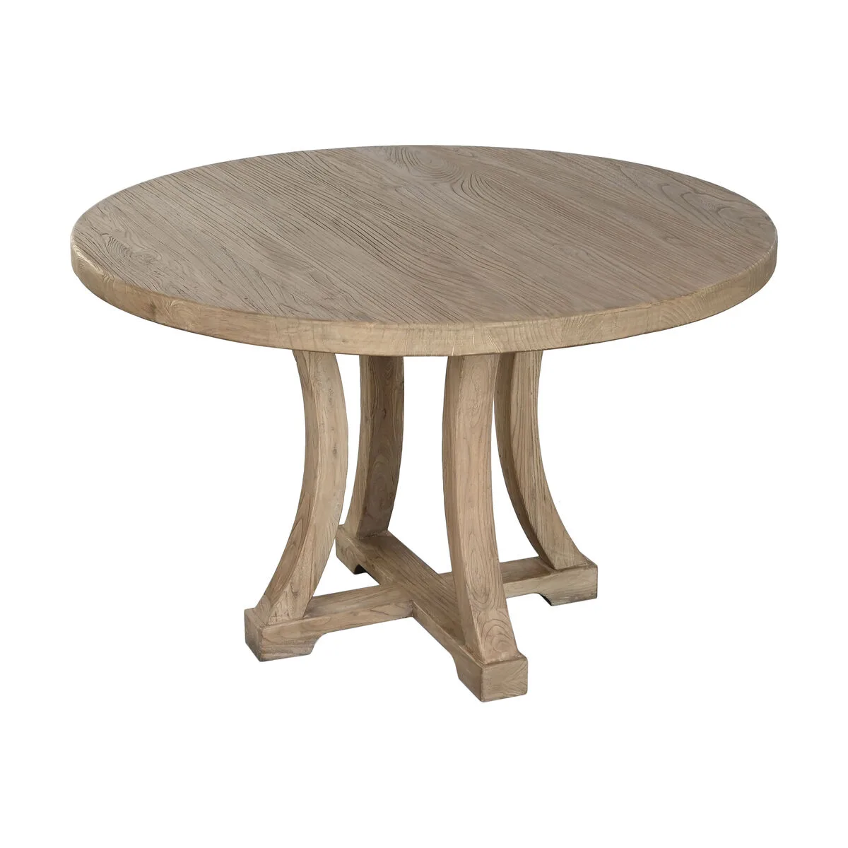 Mesa de comedor redonda en madera de olmo - Imagen 2