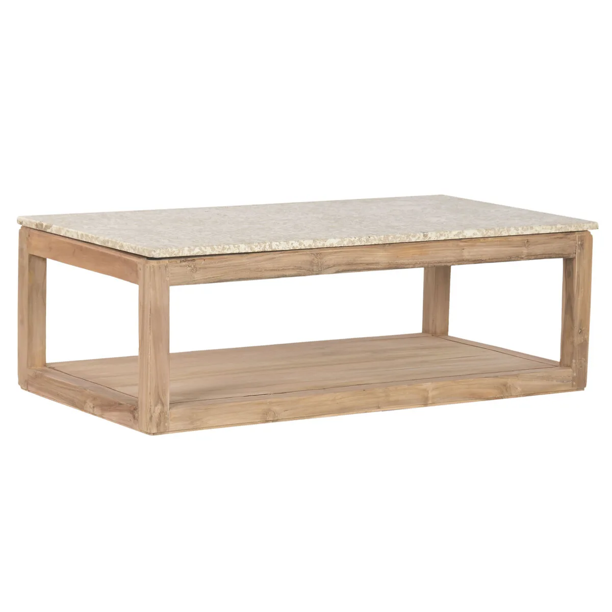 Mesa de centro de mármol y madera reciclada - Imagen 2