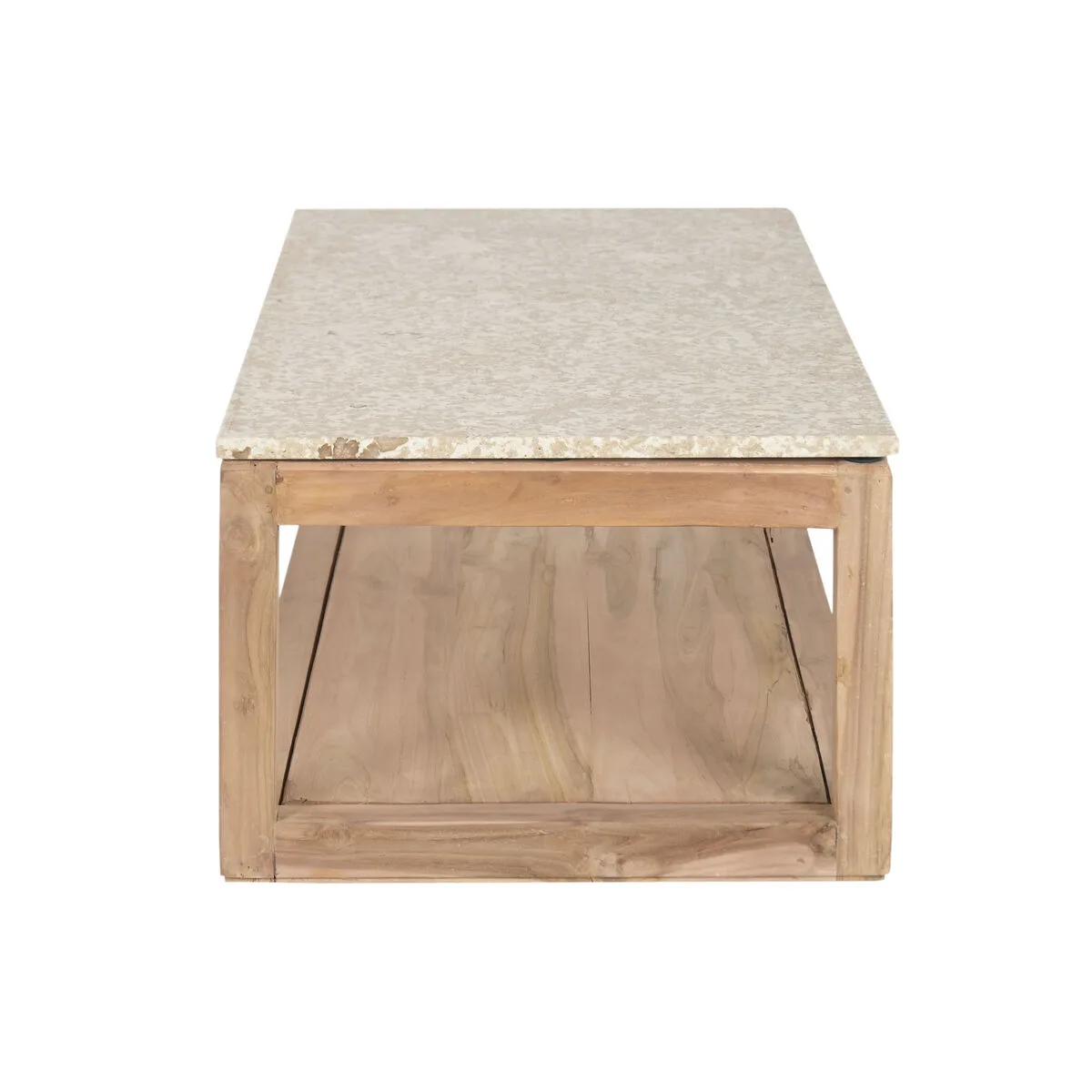 Mesa de centro de mármol y madera reciclada - Imagen 4
