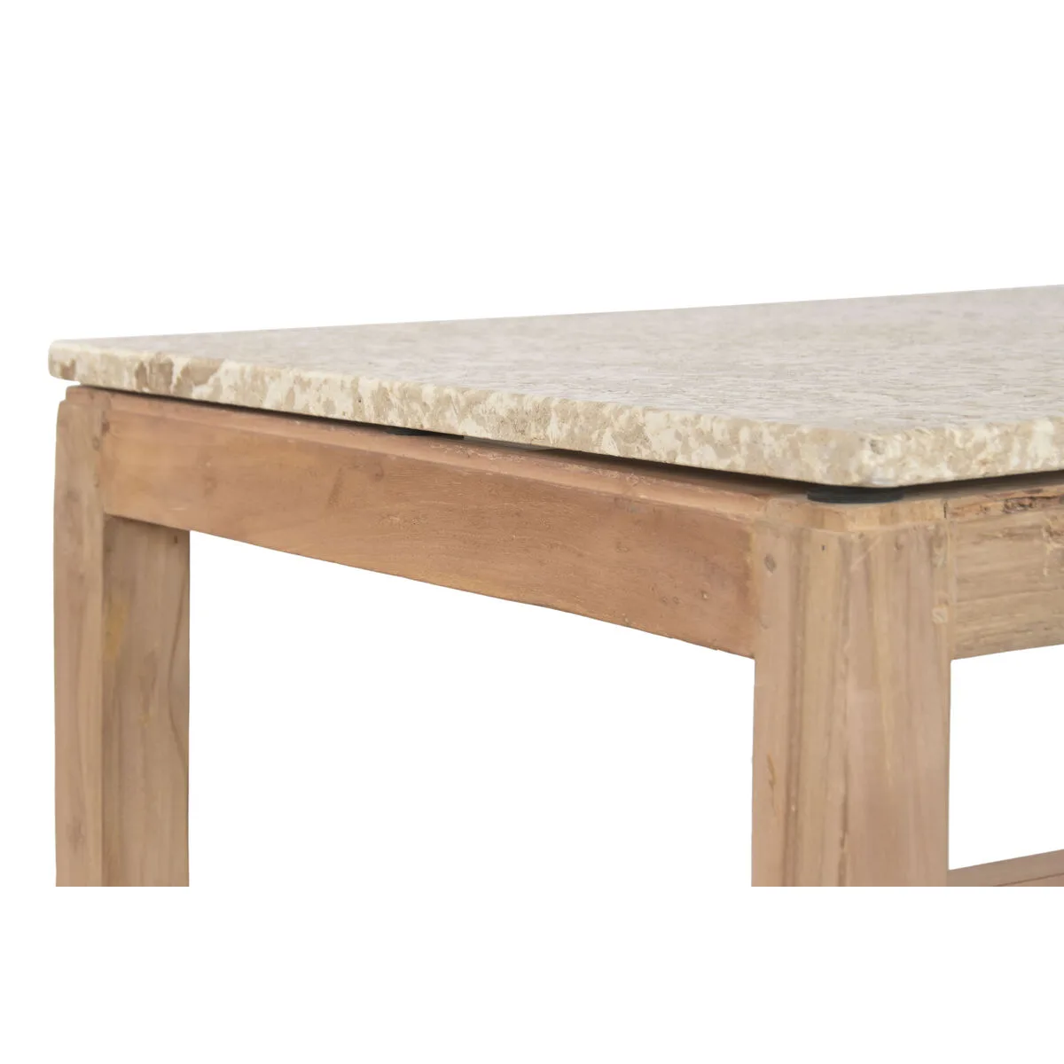 Mesa de centro de mármol y madera reciclada - Imagen 6