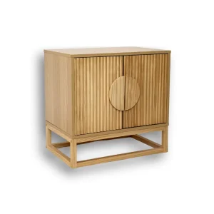 Buró Modelo Elio – Natural, 2 Puertas con Lambrín | 60×40×59 cm