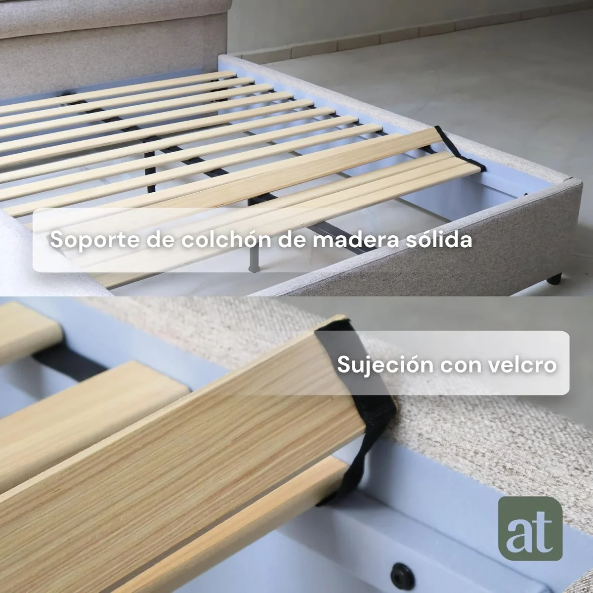Base Cama con Cabecera Recamara Fácil Armado MATRIMONIAL - Imagen 6