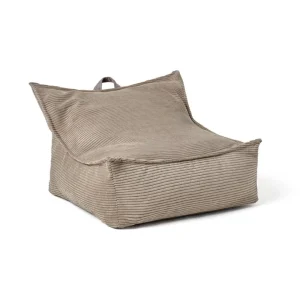 Puff de pana gris/marrón