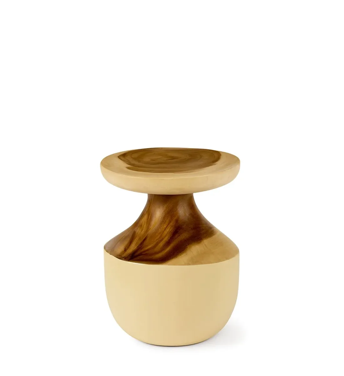 Taburete bajo de madera de suar - Imagen 2