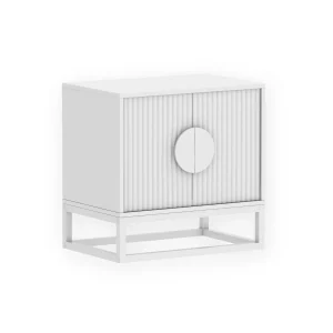 Buró Modelo Elio – Blanco, 2 Puertas con Lambrín | 60×40×59 cm