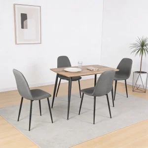 Comedor Dott 4p Madera (Negro/Gris)