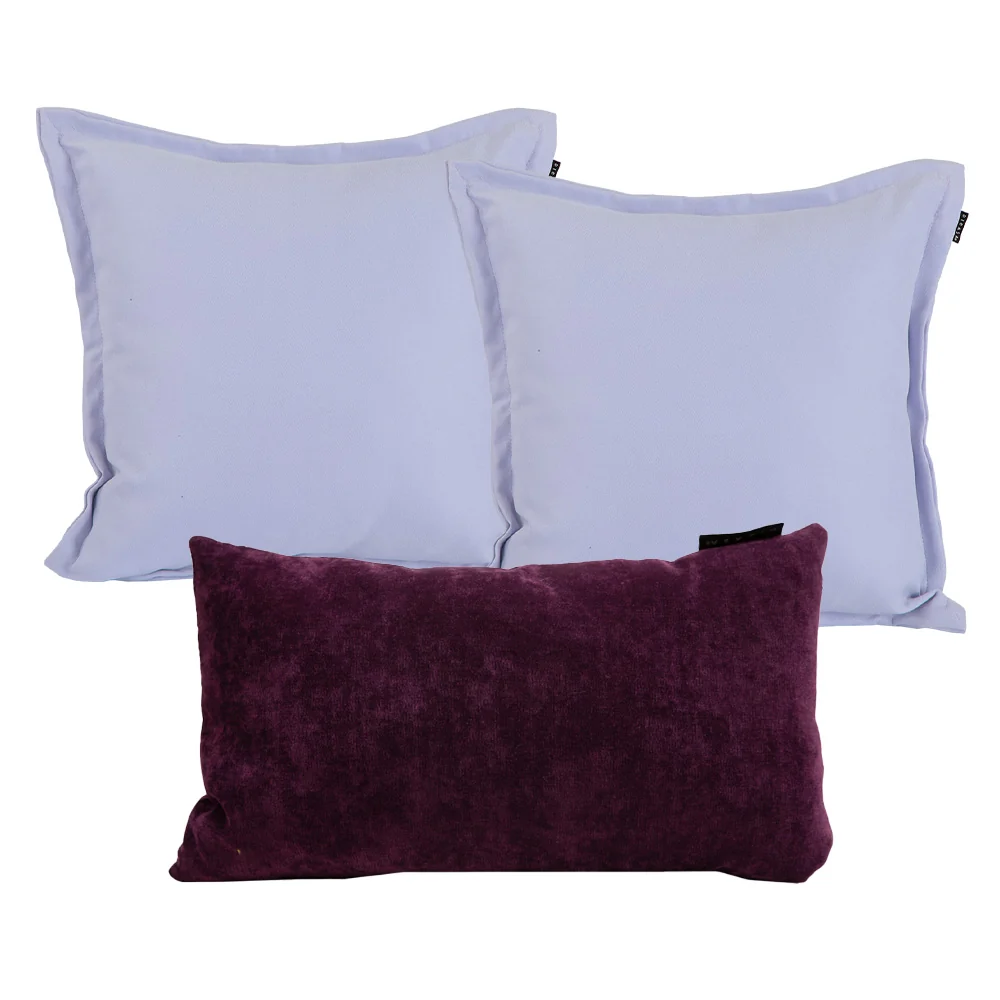 Set de 3 Cojines Dicasa 2 Kappa Lila y 1 Delta Morado